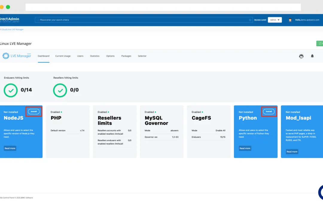 Resource Usage Statistics: Analyzing Performance in DirectAdmin